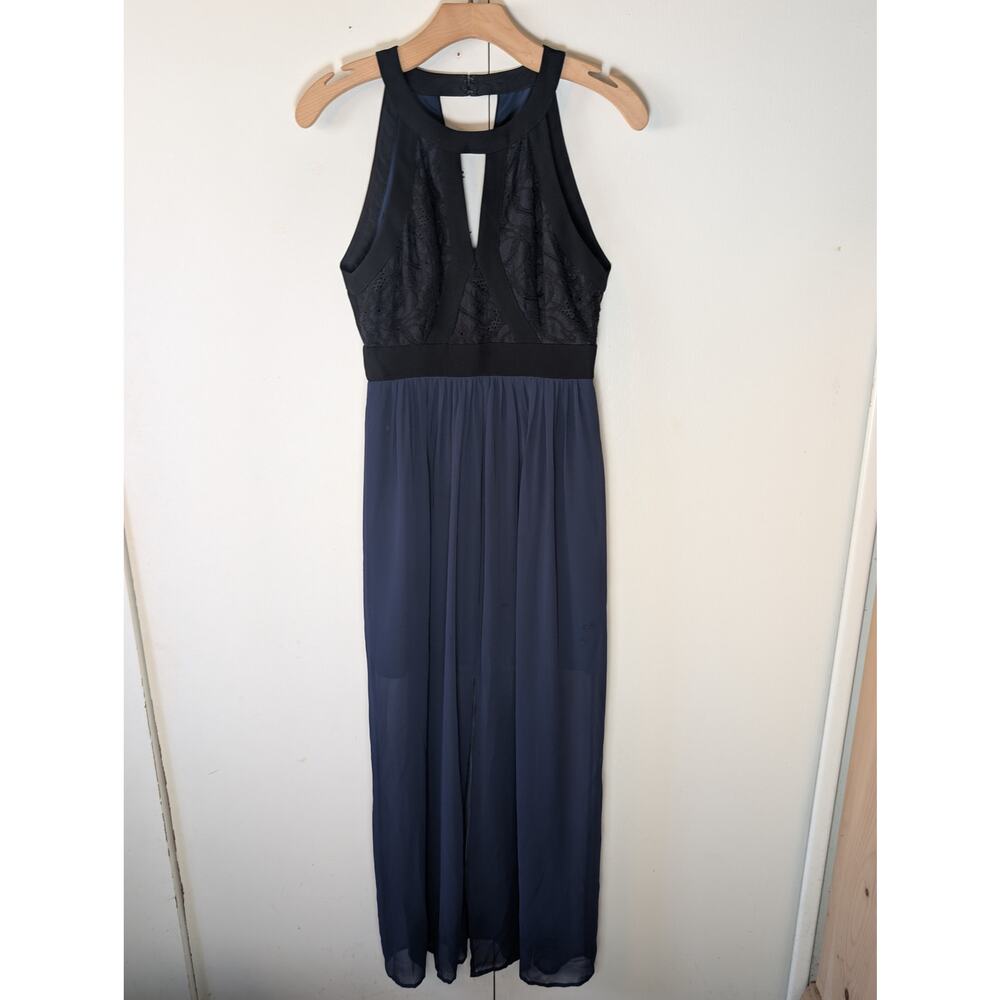 BCBGeneration Navy Maxi With Black Lace Bodice Size 0 - Picture 14 of 16